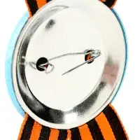 Значок закатной с георгиевской лентой &laquo;9 мая&raquo;