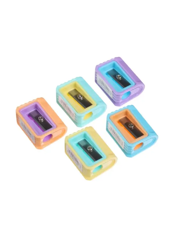 Набор точилок &laquo;Пастель&raquo;, 5 штук, ребристая, МИКС