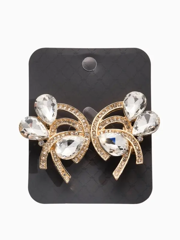 Зажим для кардигана Зажим для кардигана "Ажур", капельки, цвет белый в золоте