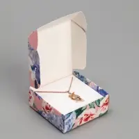 Коробка под бижутерию, упаковка, «Цветы», 7.5 х 7.5 х 3 см