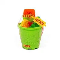 Набор игрушек для песочницы, 7 предметов: ведро, лопатка, грабельки, формочки, МИКС