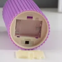 Светодиодная свеча, ночник LED RISALUX &laquo;Уют&raquo;, 3&times;ААА, сиреневый, 7.5&times;7.5&times;12.5 см