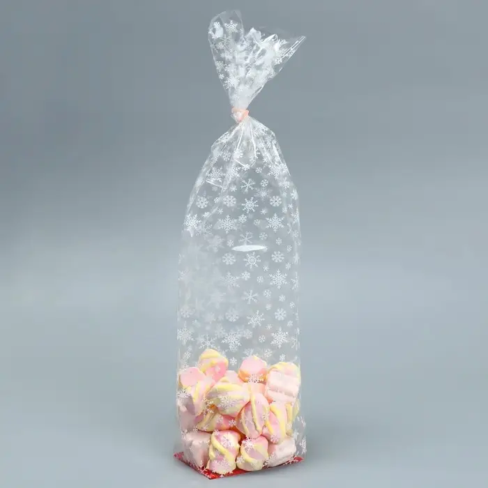 Пакет подарочный новогодний с жёстким дном «Снежинки», 6 х 8 х 30 см Пакет подарочный новогодний с жёстким дном «Снежинки», 6 х 8 х 30 см