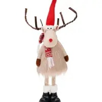 Светодиодная фигура &laquo;Новогодний лосик&raquo; 58 см, текстиль, 10 LED, от батареек CR2032&times;1, свечение тёплое белое