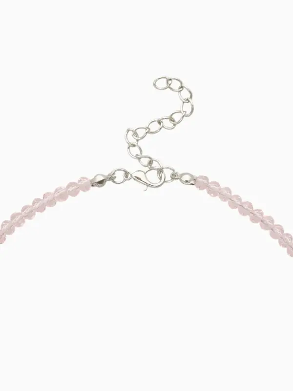Чокер «Бабочка» хрусталь, розовый в серебре, 36 см + 5 см доп, цепочка