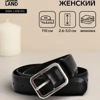 Ремень женский Classic, 110&times;3 см, пряжка металл, серебристая, чёрный