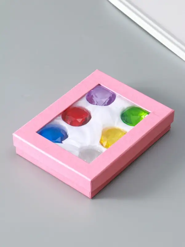 Набор фигурок стекло &laquo;Бриллианты&raquo;, 6 шт., d=4 см, в коробке, 17&times;12&times;4 см