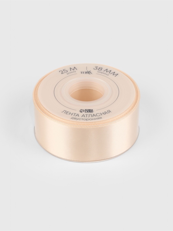 Лента атласная двухсторонняя №112 38мм*25±1м айвори TR Лента атласная двухсторонняя №112 38мм*25±1м айвори TR