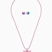 Набор детских украшений &laquo;Выбражулька. Стрекоза&raquo;, 2 предмета: кулон, пусеты, розовый