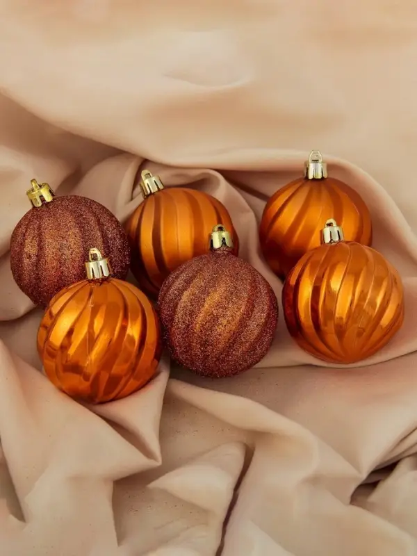 Ёлочные игрушки &laquo;Волна&raquo;, шары новогодние, d=6 см, набор 6 шт.