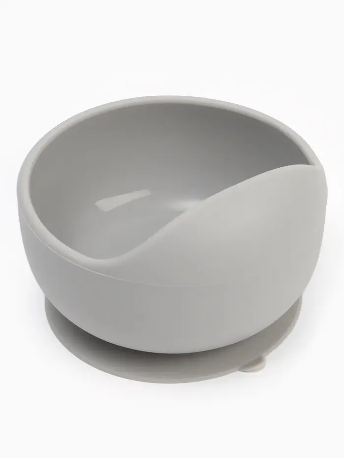 Тарелка детская на присоске и ложка, серый, Mum&Baby Тарелка детская на присоске и ложка, серый, Mum&Baby