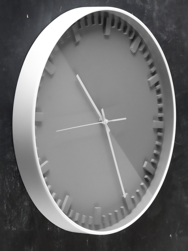 Часы настенные интерьерные, плавный ход, d-40 см, серый циферблат