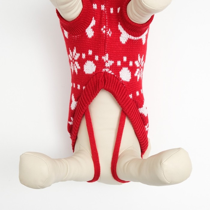 Свитер Свитер "Косточки-снежинки", размер 16 (ДС 35-39, ОГ 38-50, ОШ 24-28 см), красный