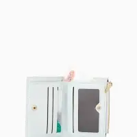 Кошелёк женский на кнопке, 12.5&times;2&times;9 см, однотонный, комбинированный, светло-голубой