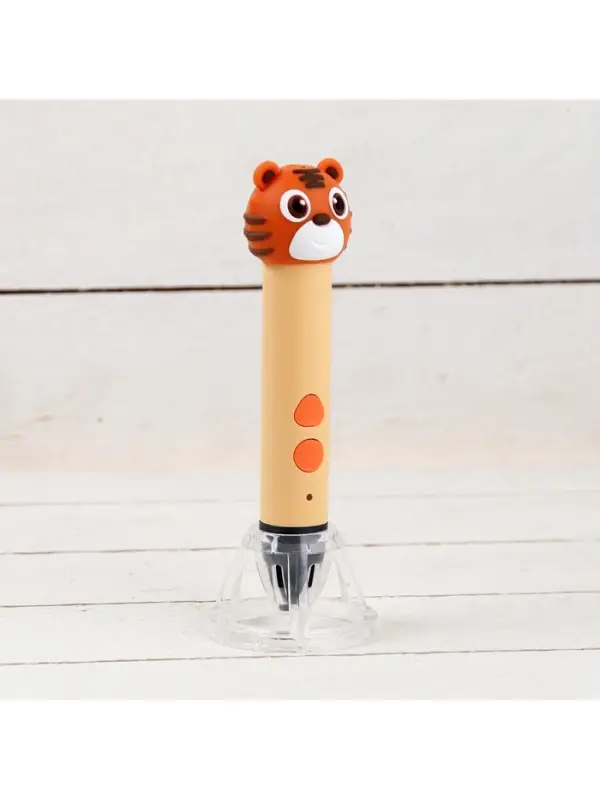 3D ручка Тигрёнок, работа с пластиком PLA, USB кабель питания, оранжевая
