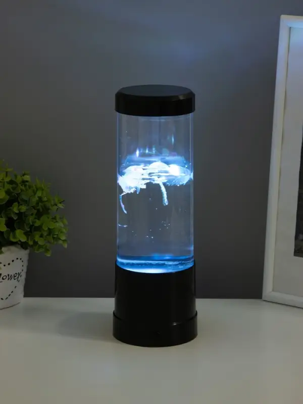 Лава - лампа RISALUX &laquo;Медузы&raquo;, подсветка, RGB, USB, 3-5 Вт, чёрная, 9&times;9&times;25.5 см