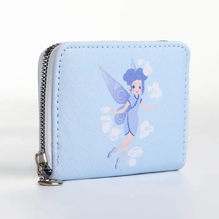 Кошелёк на молнии &laquo;Фея воздуха&raquo;, отдел для карт, для монет, голубой