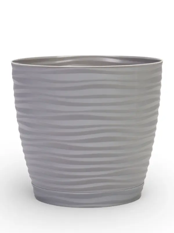 Горшок для цветов с поддоном &laquo;Дюна&raquo;, 5.5 л, пластиковый, серый