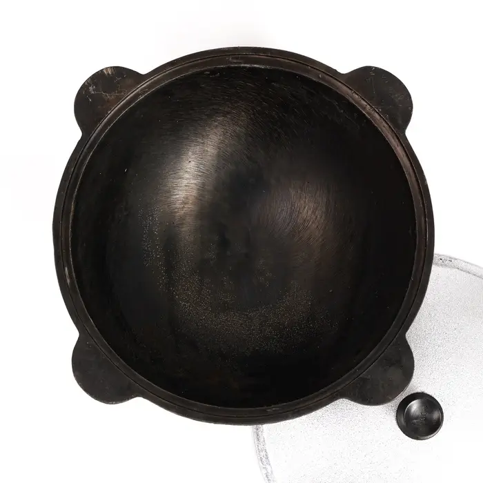 Казан, 8 л, круглое дно, алюминиевая крышка, чугун