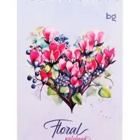 Блокнот А6, 40 листов в клетку, Floral notebook, на гребне, МИКС