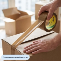 Клейкая лента одностор. бесшумная AttacheSelection 50ммх66м48мкм коричн