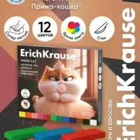Пластилин 12 цветов ErichKrause Prima Cat, со стеком