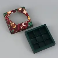 Коробка для 9 конфет &laquo;Роскошный щелкунчик&raquo;, 14.7&times;14.7&times;3.5 см