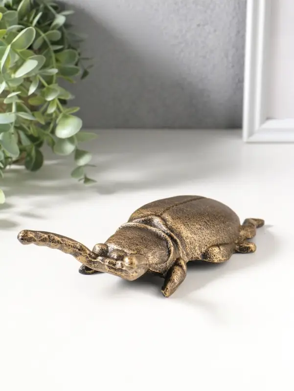 Сувенир чугун съемник для снятия обуви "Жук-олень" 21х9,5х4,8 см