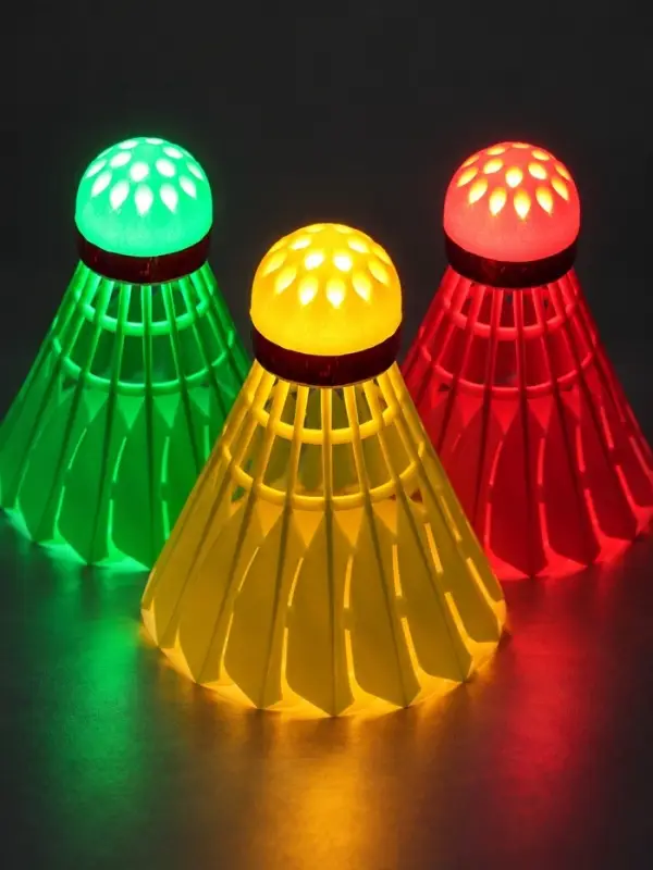 Воланы для бадминтона с LED подсветкой ONLYTOP, набор 3 шт., нейлон