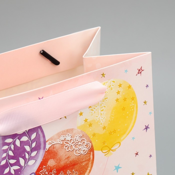 Пакет подарочный ламинированный с тишью, упаковка, «С Днём рождения», MS 18 х 23 х 10 см