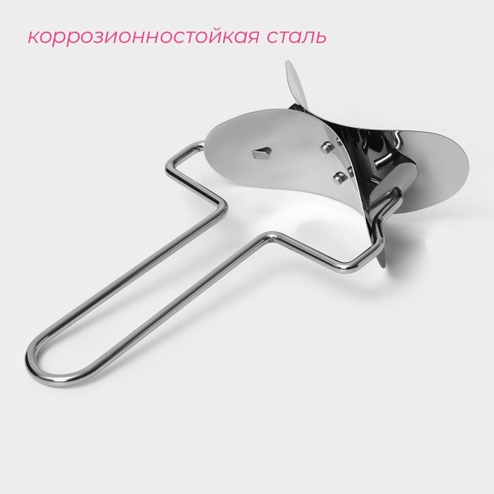 Ролик для вырезания кругов из теста Доляна, d=8 см, цвет серебристый Ролик для вырезания кругов из теста Доляна, d=8 см, цвет серебристый