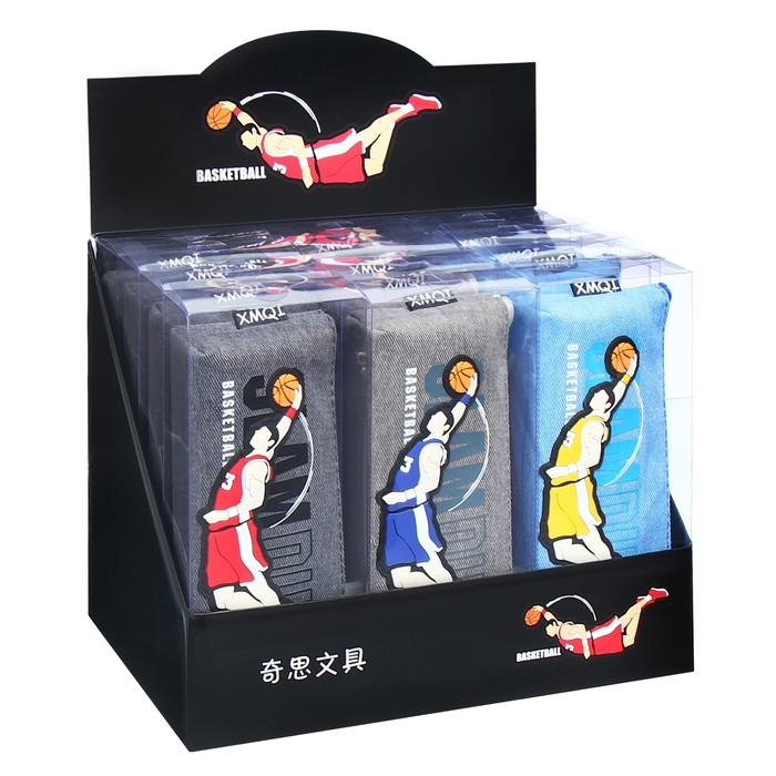 Пенал школьный на молнии Пенал школьный на молнии "Баскетбол", микс