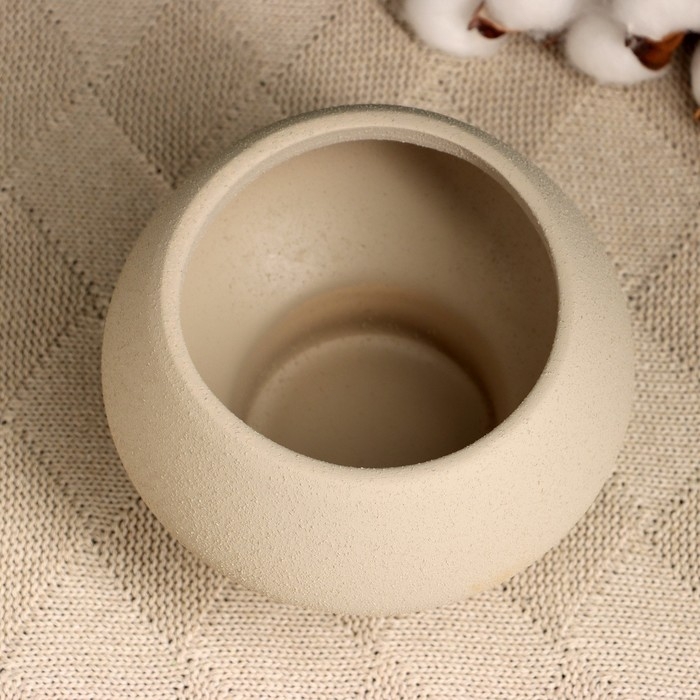 Кашпо - ваза  Кашпо - ваза "Мина" бежевое, 13х13х10см