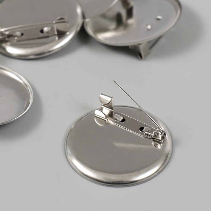 Основа для творчества металл Основа для творчества металл "Значок с булавкой" набор 10 шт 3,5х3,5х0,7 см