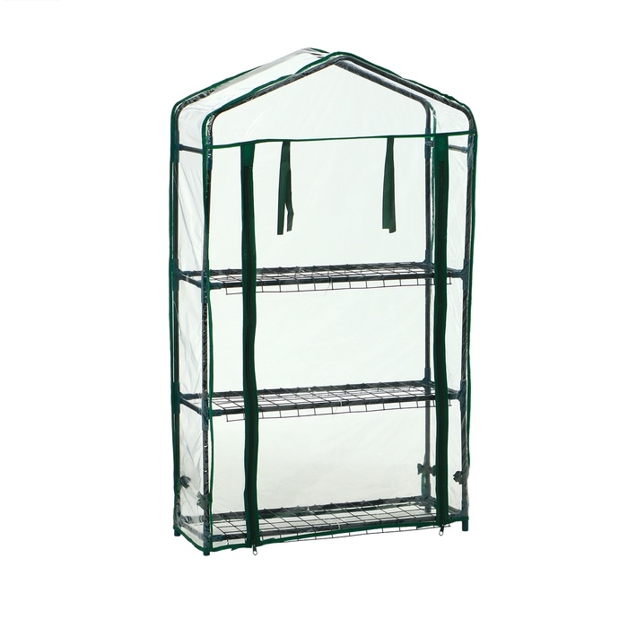 Парник-стеллаж, 3 полки, 110 × 22 × 65 см, металлический каркас d = 12 мм, чехол плёнка 80 мкм, Greengo Парник-стеллаж, 3 полки, 110 × 22 × 65 см, металлический каркас d = 12 мм, чехол плёнка 80 мкм, Greengo