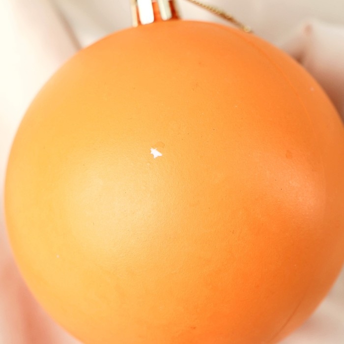 Набор шаров пластик d-8 см, 2 шт "Матовый" оранжевый