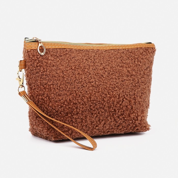 Косметичка на молнии, цвет коричневый Косметичка на молнии, цвет коричневый