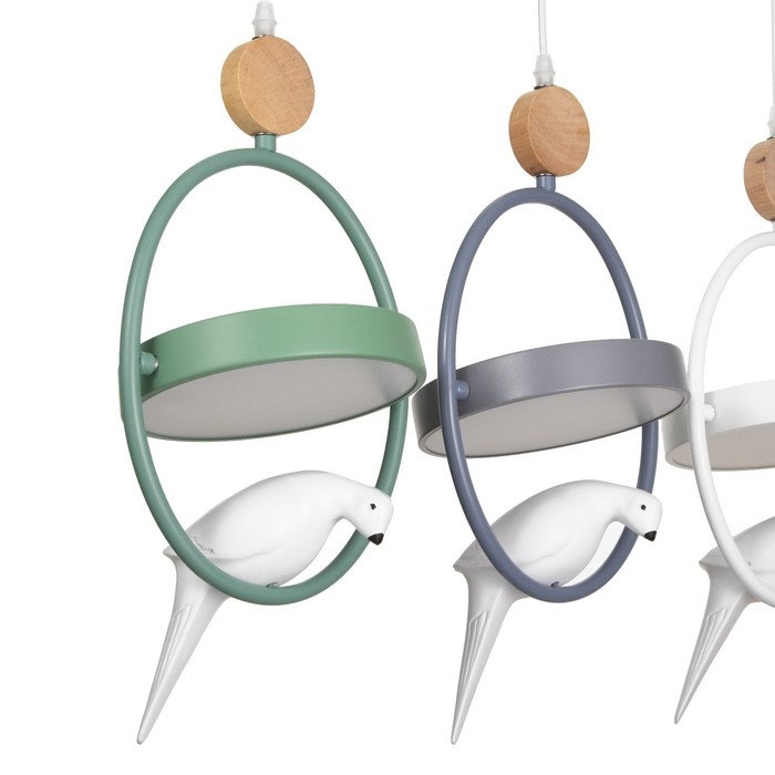 Люстра Люстра "Голуби" 3хLED 36Вт белый-серый-зеленый 80х25х100 см