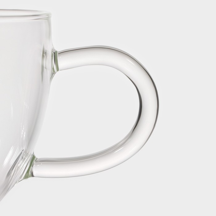 Чайная пара стеклянная Magistro «Невесомость», 2 предмета: чашка 200 мл, блюдце d=11 см Чайная пара стеклянная Magistro «Невесомость», 2 предмета: чашка 200 мл, блюдце d=11 см