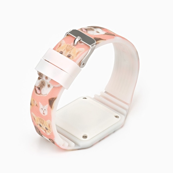 Часы наручные электронные, детские, Часы наручные электронные, детские, "Зверята", ремешок l-23.5 см