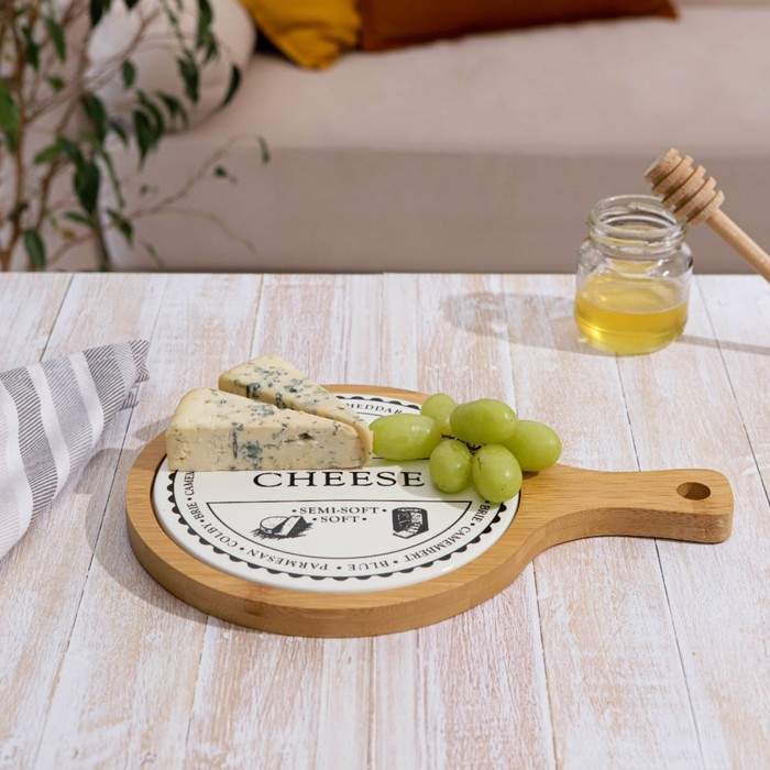 Доска керамическая сервировочная круглая «Эстет. Сыр», 27,5×19×1,5 см, цвет белый Доска керамическая сервировочная круглая «Эстет. Сыр», 27,5×19×1,5 см, цвет белый