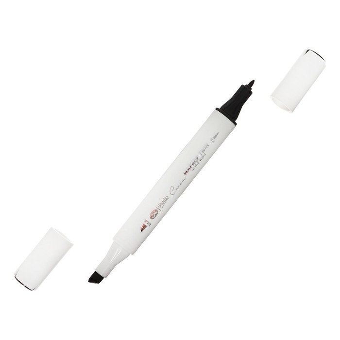 Маркер художественный, ЗХК  Маркер художественный, ЗХК "Сонет" TWIN, двусторонний: пулевидная/скошенная, спиртовая основа, чёрный, 164125-120