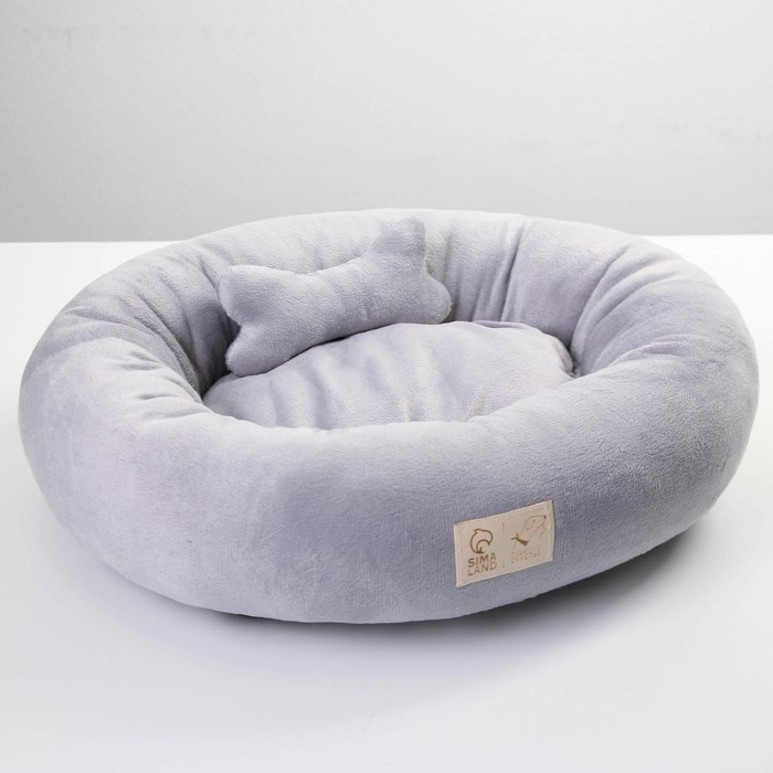 Лежанка с косточкой, 45х35х11 см, серая Лежанка с косточкой, 45х35х11 см, серая