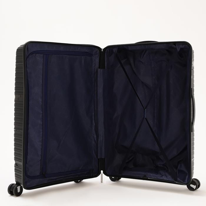 Чемодан большой 100 л (L), отдел на молнии, кодовый замок, 4 колеса, цвет чёрный Чемодан большой 100 л (L), отдел на молнии, кодовый замок, 4 колеса, цвет чёрный