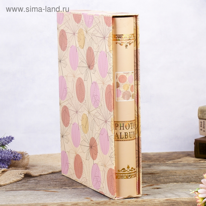Фотоальбом на 400 фото 10х15см Фотоальбом на 400 фото 10х15см "Листья и шары" золот.обвод. в коробке МИКС 33,5х27,5х5,5см