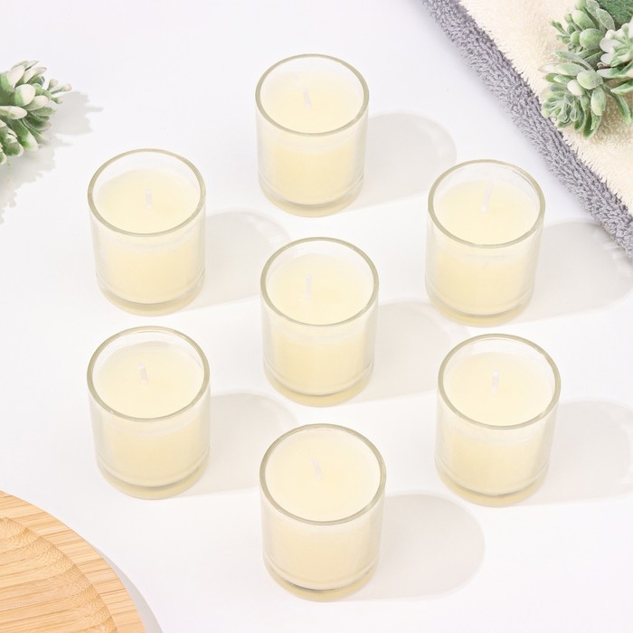 Набор свечей ароматических в стакане  Набор свечей ароматических в стакане "Гардения жасминовидная", 12 шт, 4,5х5 см