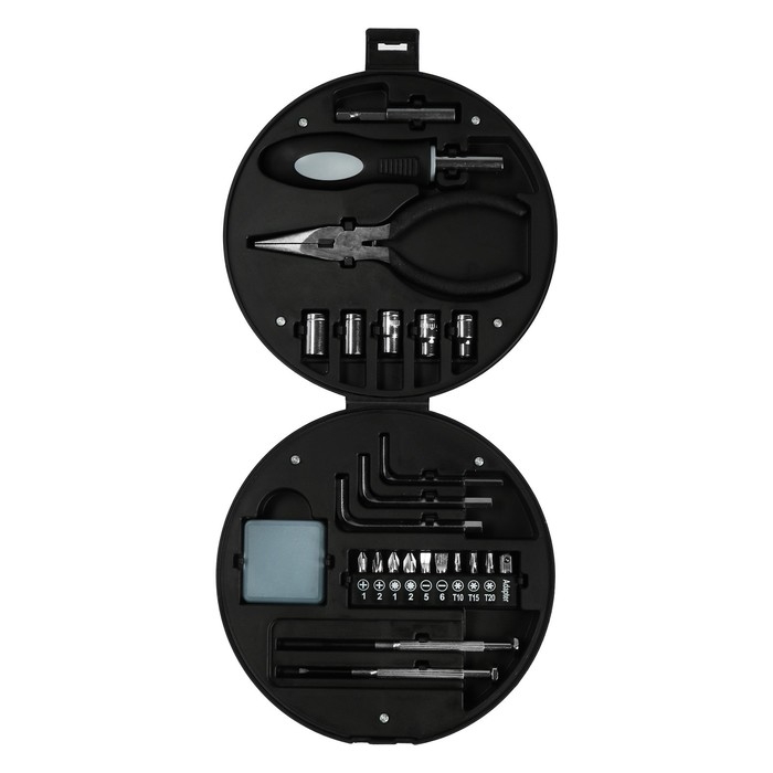 Набор инструментов ТУНДРА, подарочный пластиковый кейс Набор инструментов ТУНДРА, подарочный пластиковый кейс "Колесо", 24 предмета