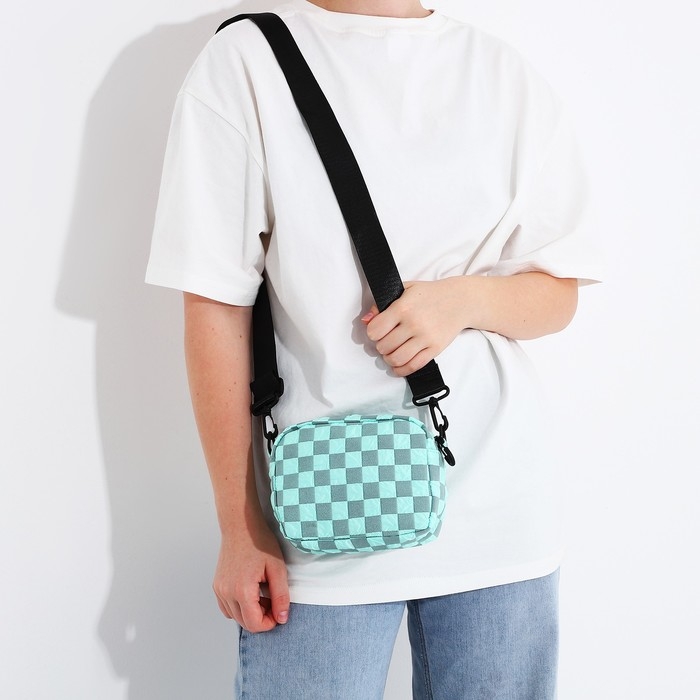 Сумка молодёжная на молнии, цвет бирюзовый Сумка молодёжная на молнии, цвет бирюзовый