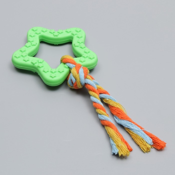Игрушка жевательная с канатом Игрушка жевательная с канатом "Звезда с хвостом", зелёная