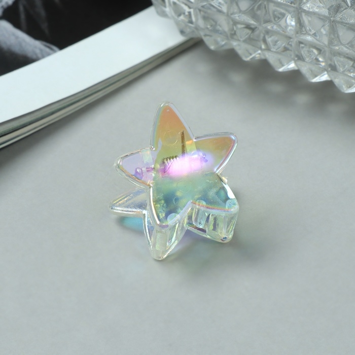 Краб для волос  Краб для волос "Аванти" (набор 6 шт) звезда, 2,4 см, прозрачный